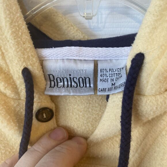 Vintage Thunderbird Rainy Lake Fleece Hoodie Size Medium Benison Pullover - Picture 3 of 12